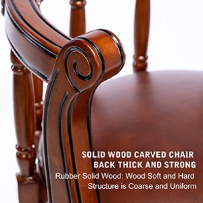 29.5" Brown Wooden Swivel Barstool