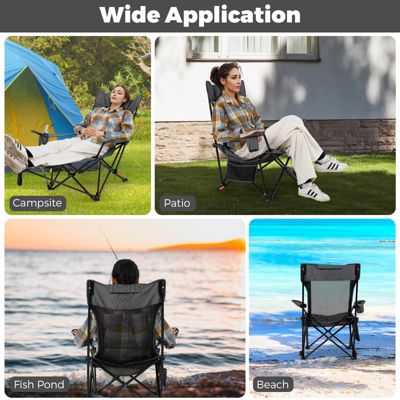 Folding Camping Chair with Detachable Footrest