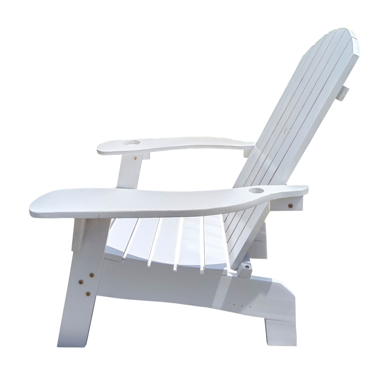 Streamdale Furniture Outdoor Or Indoor Wood Adirondack Chair With An Hole To Hold Umbrella On The Arm, White