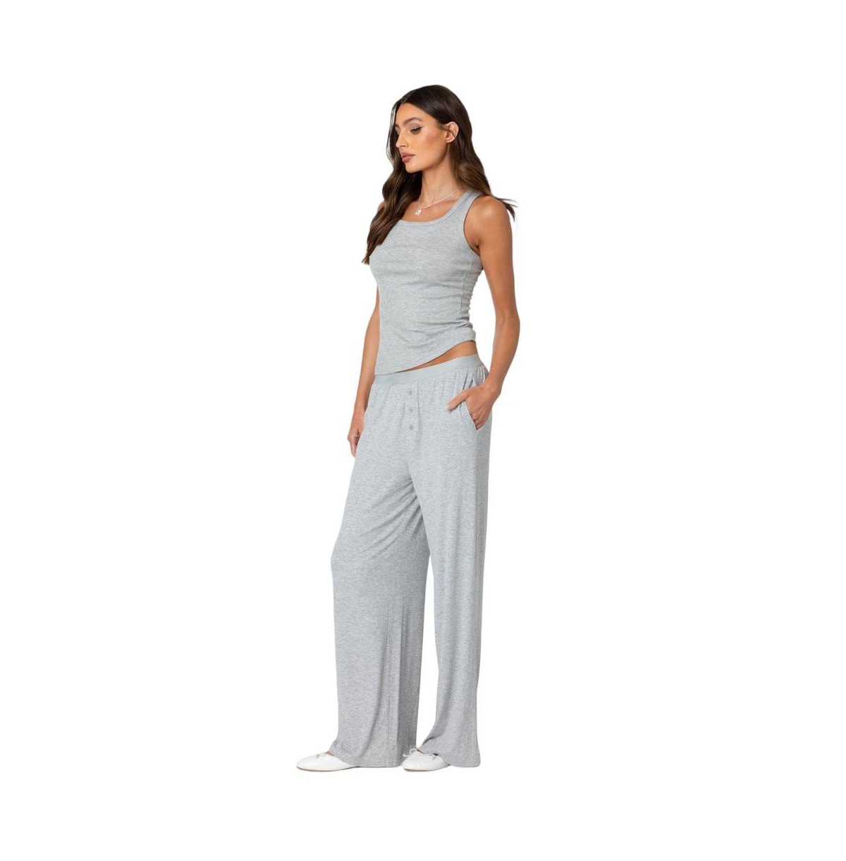 Edikted Women's Heather Lounge Pants - Gray-melange