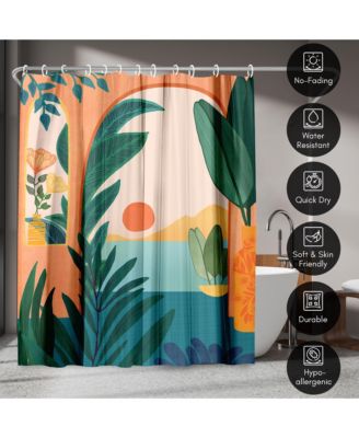 71x74 Coastal Shower Curtain - Ocean View by Modern Tropical