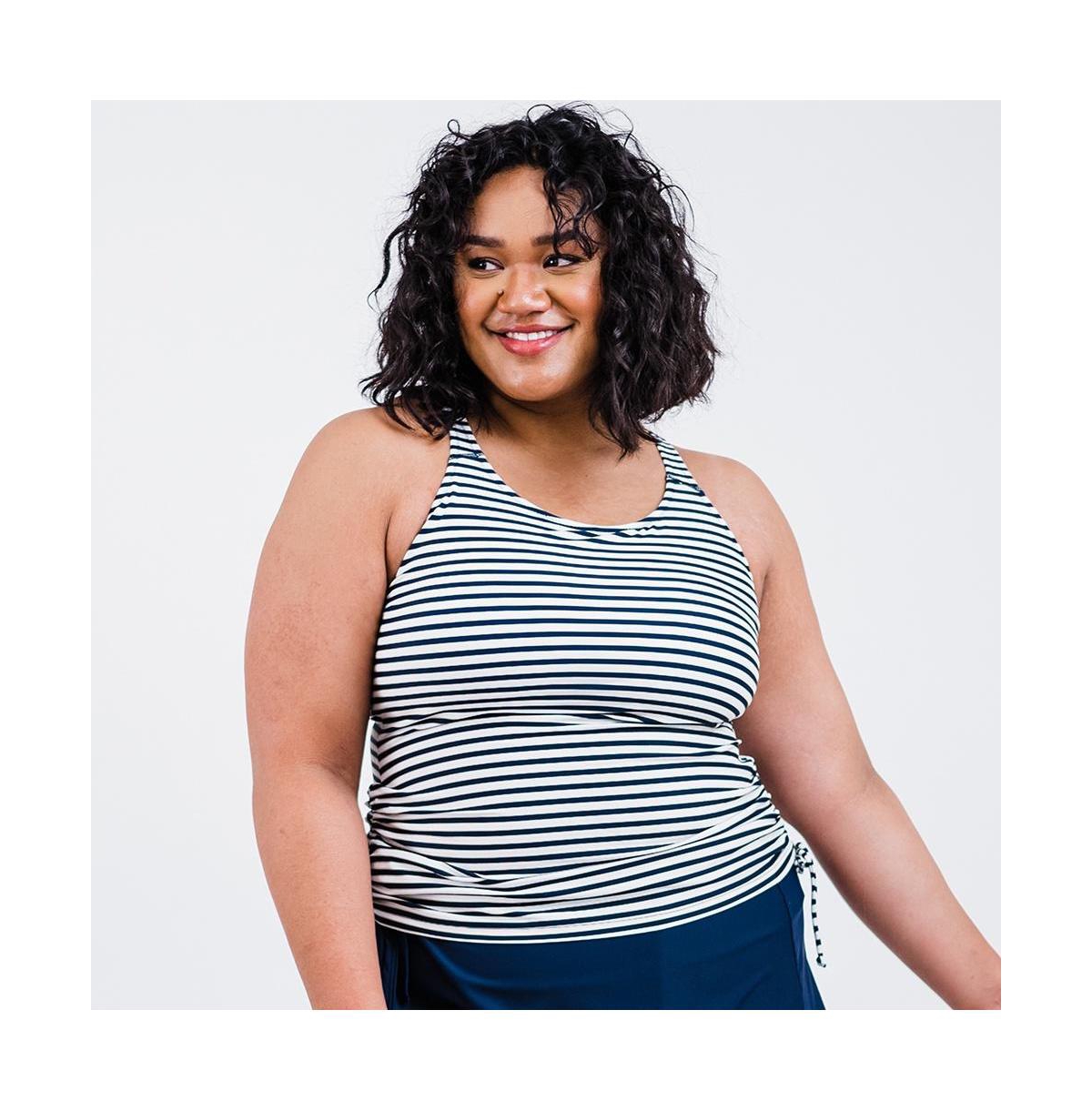 White tankini top plus size top