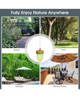 Metal Acorn Wild Bird Feeder Outdoor Hanging Food Dispenser for Garden Yard