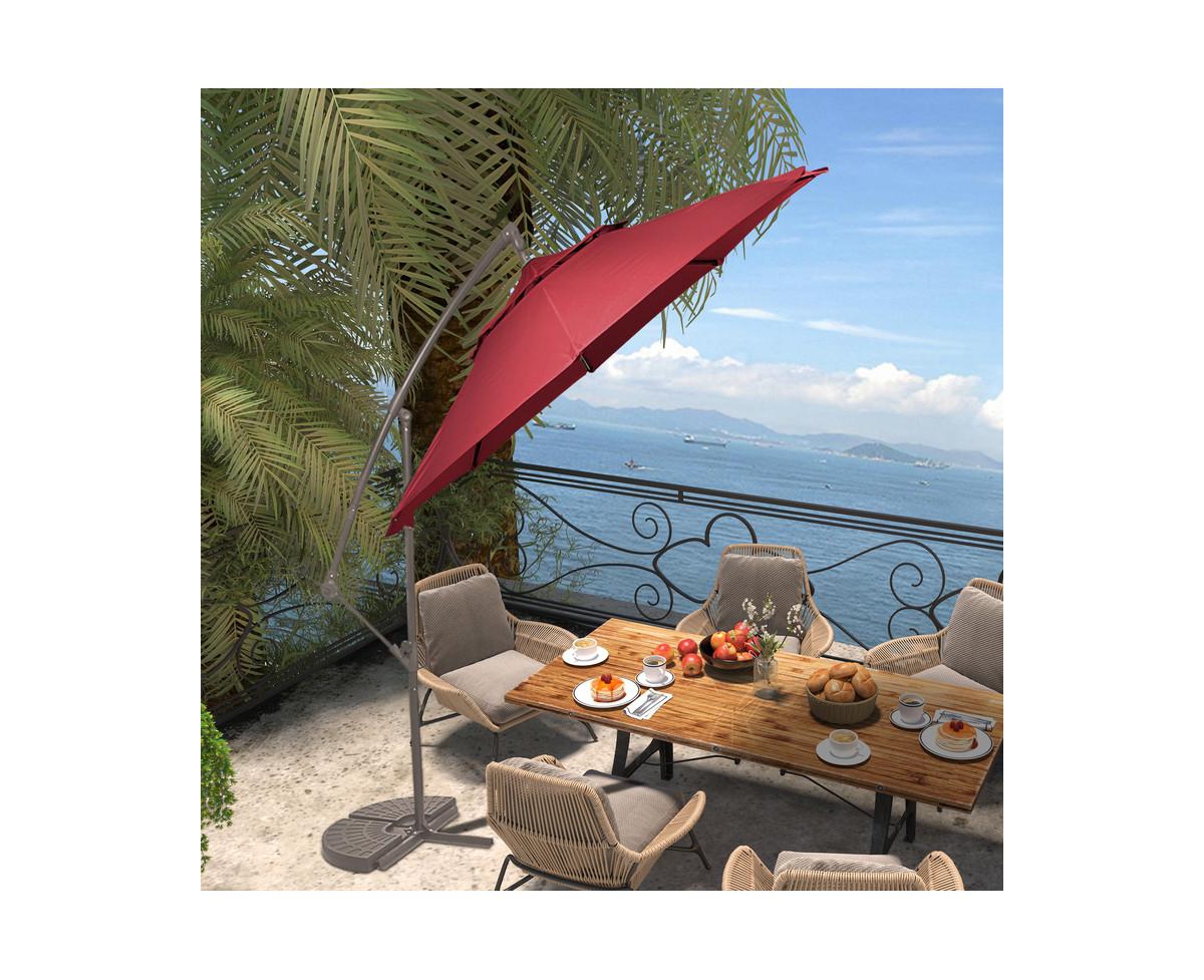 Casainc Ft Octagon Outdoor Patio Umbrella,- Wine red
