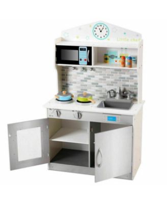 Kid's Wooden Pretend Cooking Play Kitchen Set