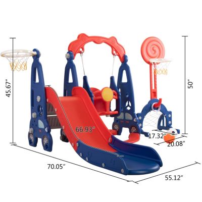 Streamdale Toddler Playset Slide, Swing, Ball Games (5-in-1)