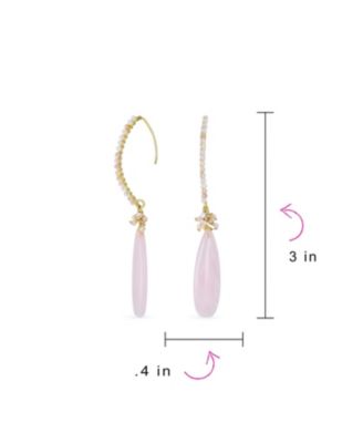 Boho Wire Wrap Cluster Bead Accent Elongated Fish Hook Long Teardrop Chandelier Dangle Earrings Gold Plated