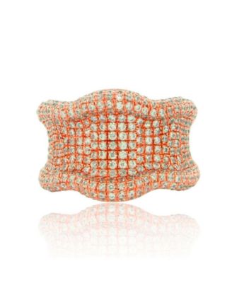 Sterling Silver Cubic Zirconia Wavy Curved Ring