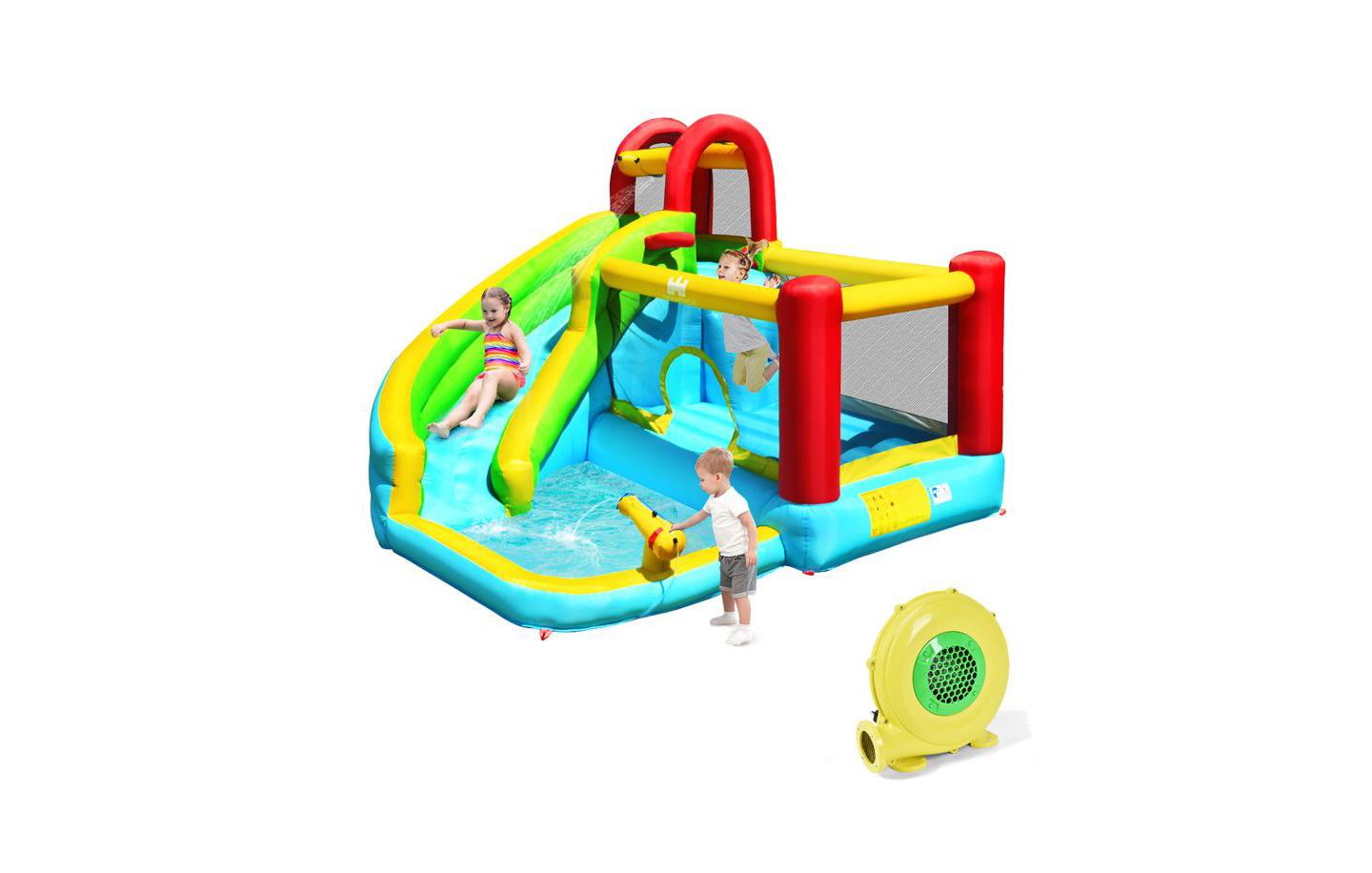 Детская игрушка INOLAIT 6-in-1 Inflatable Bounce House with Climbing Wall and Basketball Hoop, Ages 3+ — фото 1