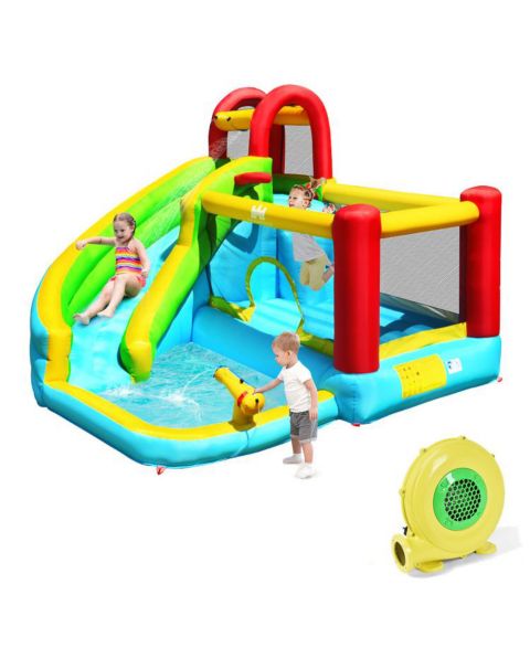 Детская игрушка INOLAIT 6-in-1 Inflatable Bounce House with Climbing Wall and Basketball Hoop, Ages 3+