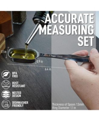 Measuring Spoons Rectangular with Leveler - Set of 6