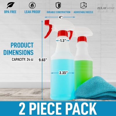 Leakproof Cleaning Spray Bottle Set (2 Pack 24oz)