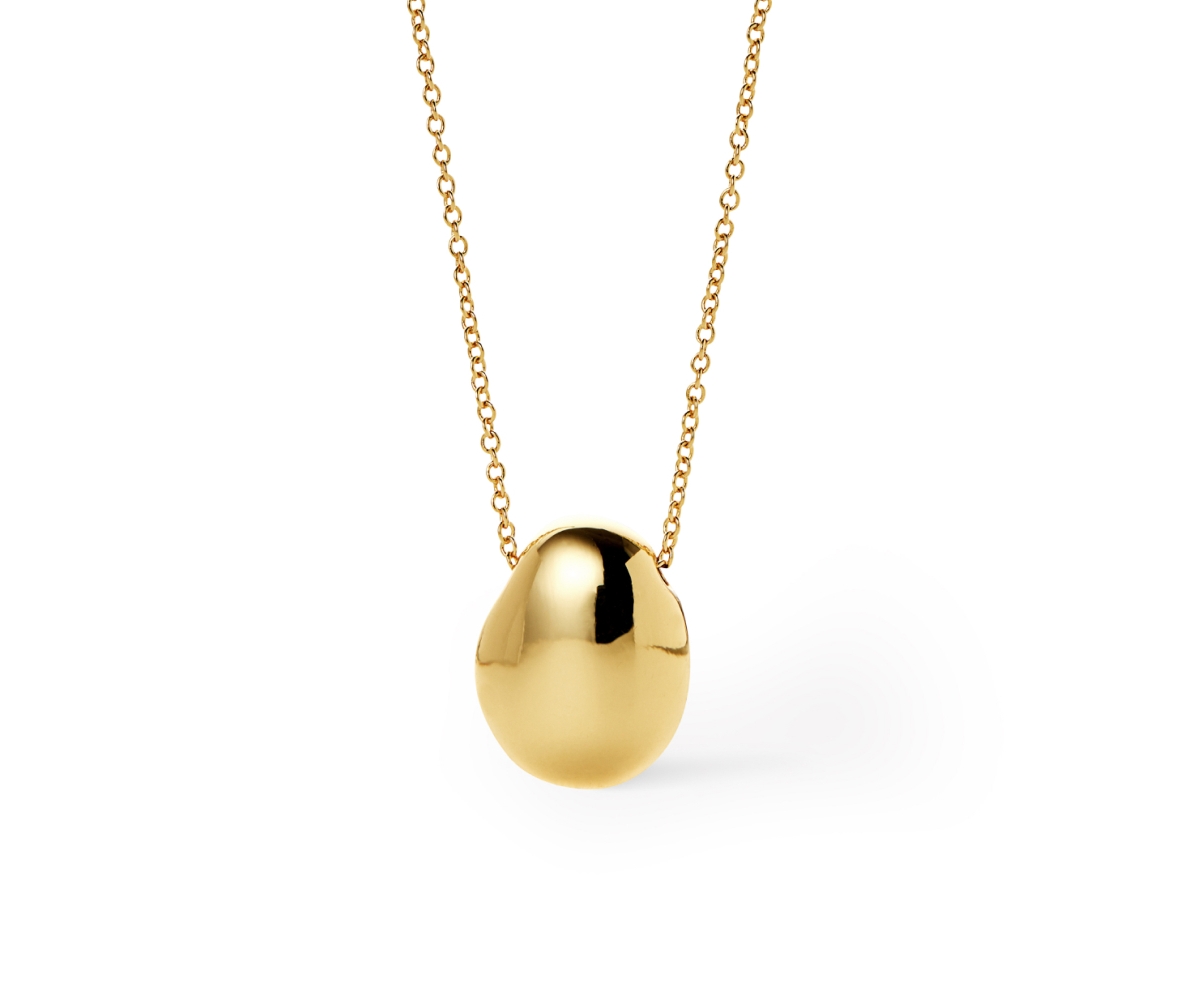 - Gold Pendant Necklace - Pebble Mini - Gold, gold