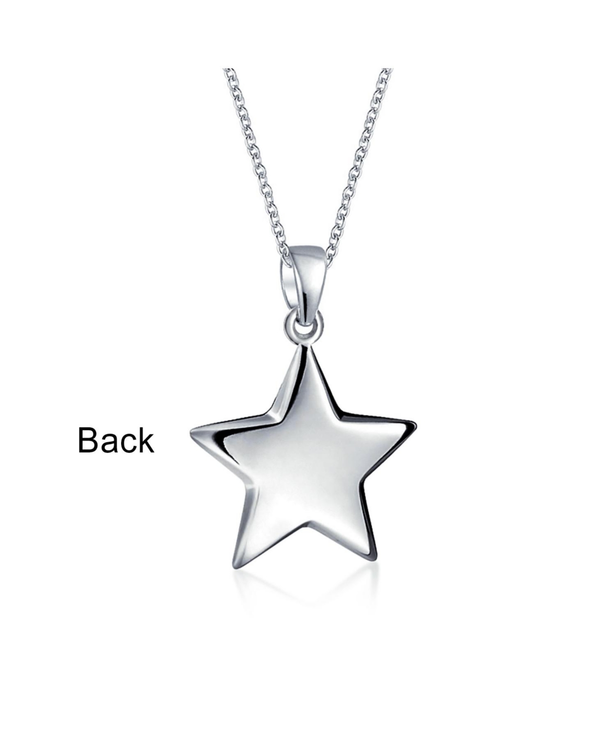 Bling Jewelry Minimalist American Usa Patriotic Celestial Rock Star Super Dangling Star Pendant Necklace For Women Sterling Silver