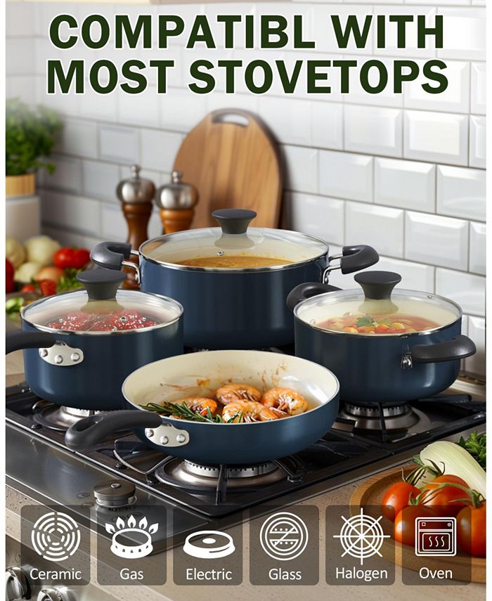 Cook N Home Pots and Pans Set Nonstick, 10Piece Ceramic Kitchen