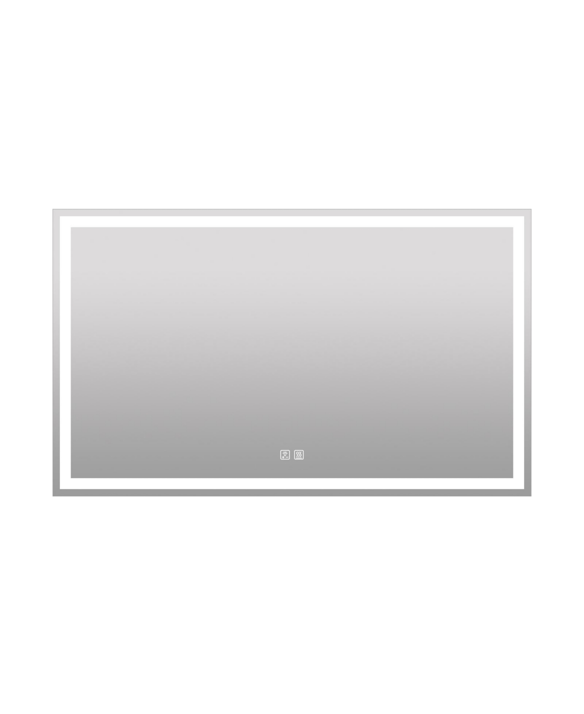 Rectangular Frosted Led Mirror - Silver