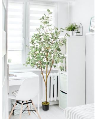 6ft Artificial Eucalyptus with Woven Seagrass Plant Basket