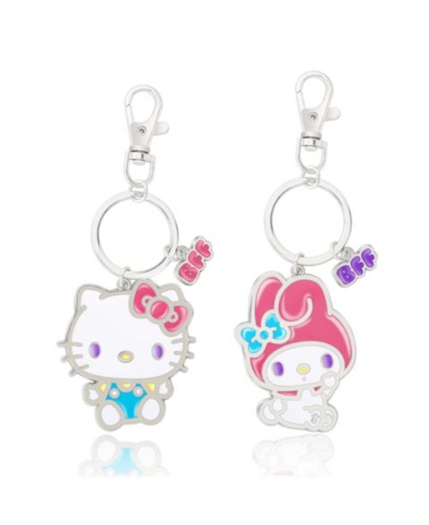 Брелоки Hello Kitty Sanrio BFF Keychain Set of 2, цвет: Розовый / Синий