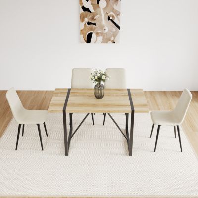 MDF Dining Table Set with Modern Chairs