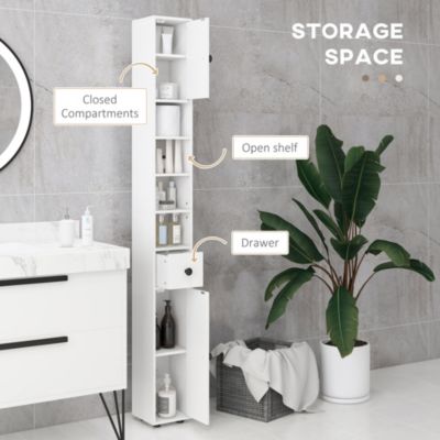 71" Tall White Storage Cabinet with Adjustable Shelves