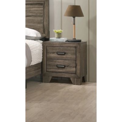 Rustic Gray 2-Drawer Nightstand