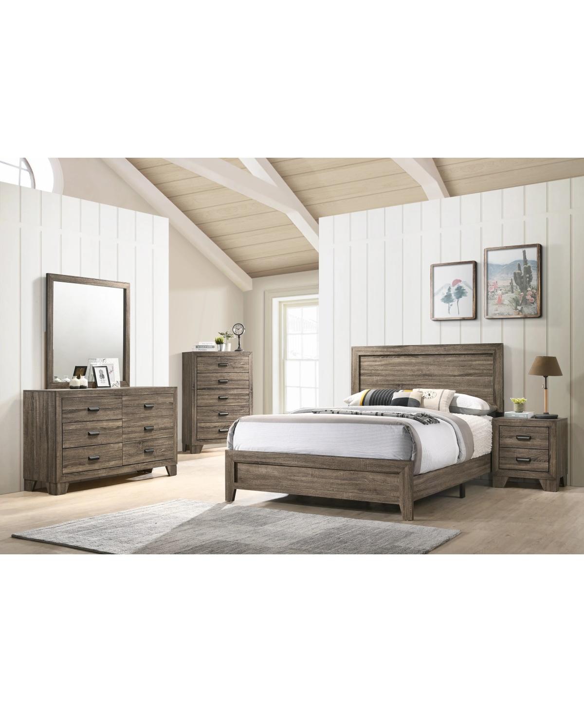 Streamdale Furniture Piece Transitional 2-Drawer Nightstand With Metal Hardware RusticFinish Bedroom Furniture - Gray