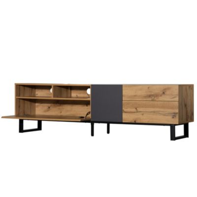 80" TV Stand with Double Storage & Drop Down Door