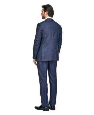 Men's 3 Piece Slim Fit Tailored Check Suit