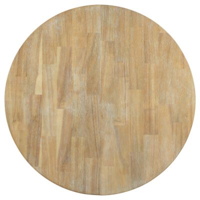 Streamdale 1-Piece MDF & Wood Veneer Dining Table – Round Top, 16" Leaf Extension, X-Base, Farmhouse Style