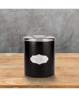 Cavalier Large Metal Canister Treats Jar, 118 oz., Black w/ Silver Lid