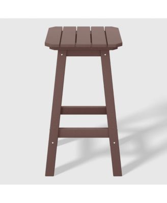 24" HDPE Outdoor Patio Counter High Backless Square  Set of 3