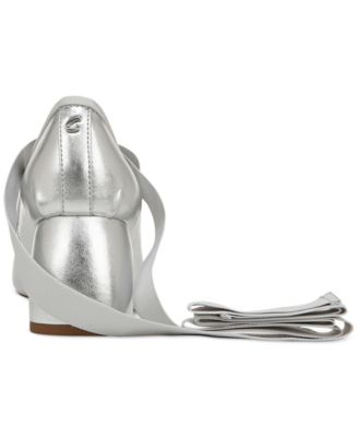  Della Lace-Up Block-Heel Ballet Pumps