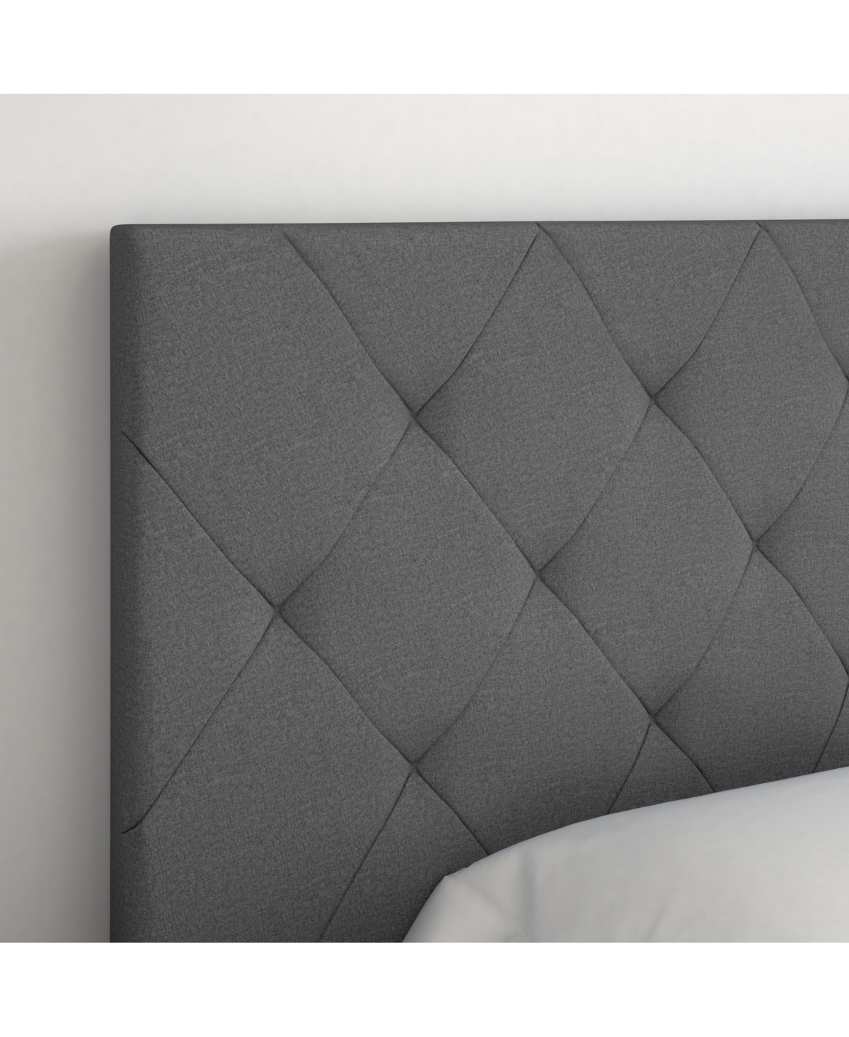 Chloe Linen Upholstered Platform Bed Frame with Adjustable Headboard