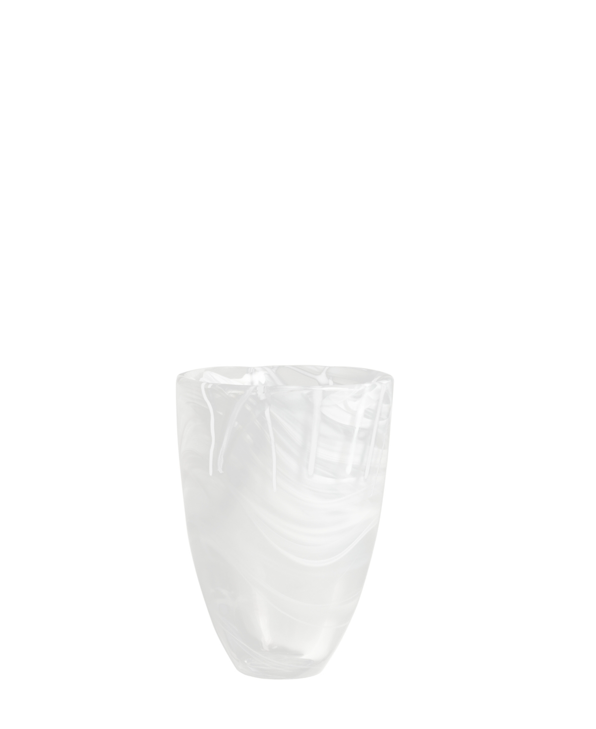 Kosta Boda Contrast White Vase, 8" In White