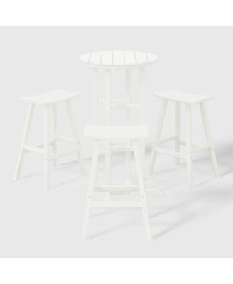 Outdoor Patio Bar Height Table and Bar Stool 4-Piece Dining Set