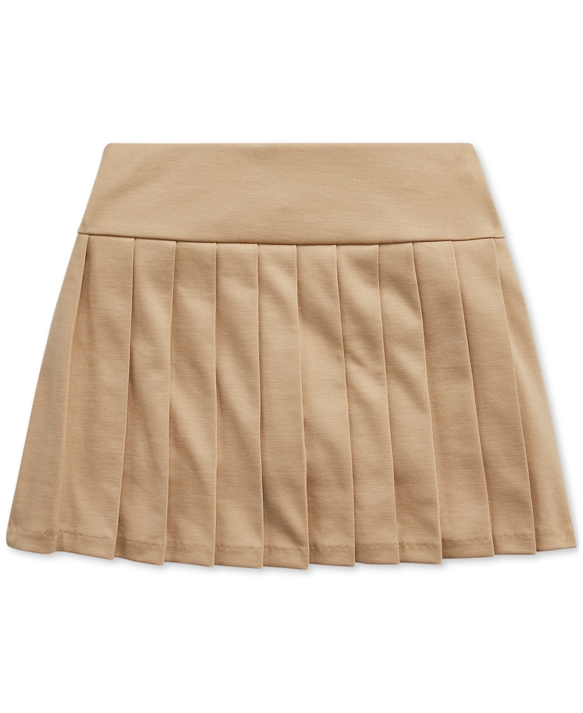 Polo Ralph Lauren Teen Girls Beige Cotton Pleated Skirt In Khaki