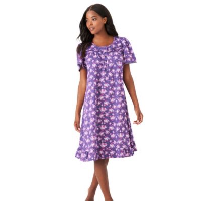Women's Dreams and Co. Short Floral Print Cotton Gown