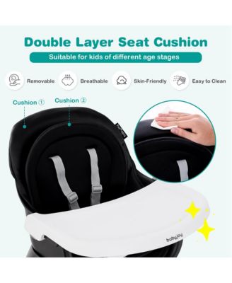Baby 8-in-1 High Chair with Double-layer Cushions Multifunctional