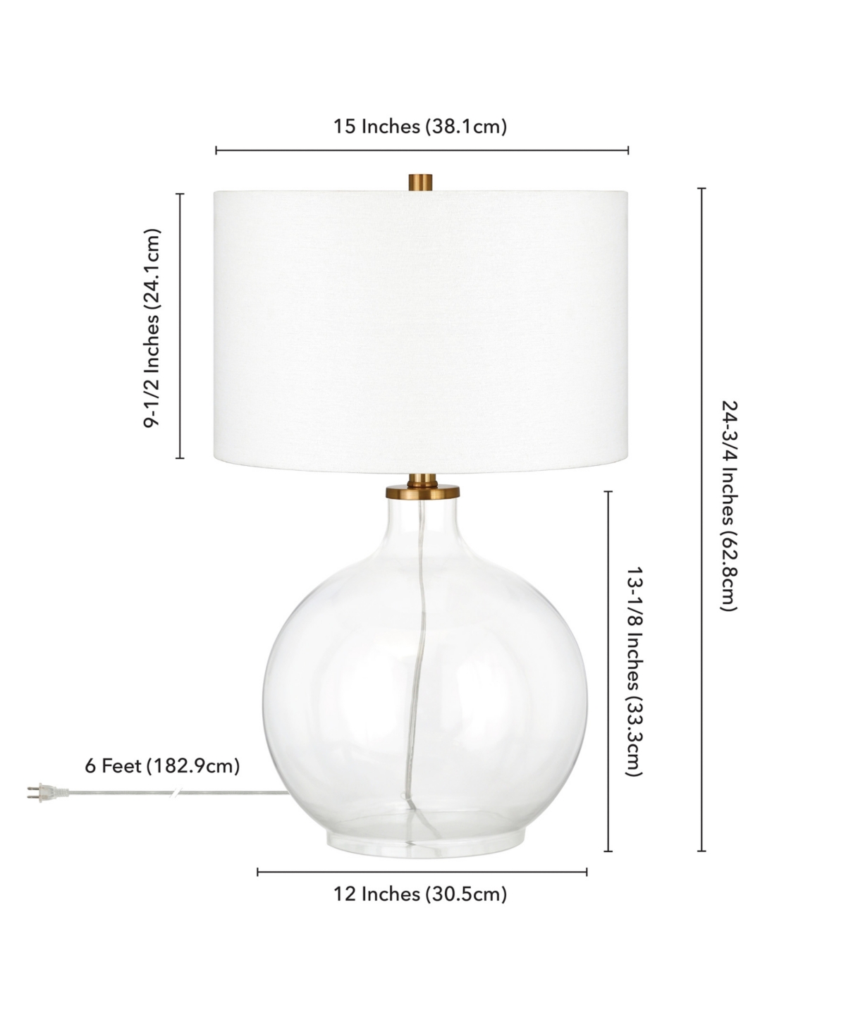Hudson & Canal Laelia Table Lamp In Clear Glass,brass