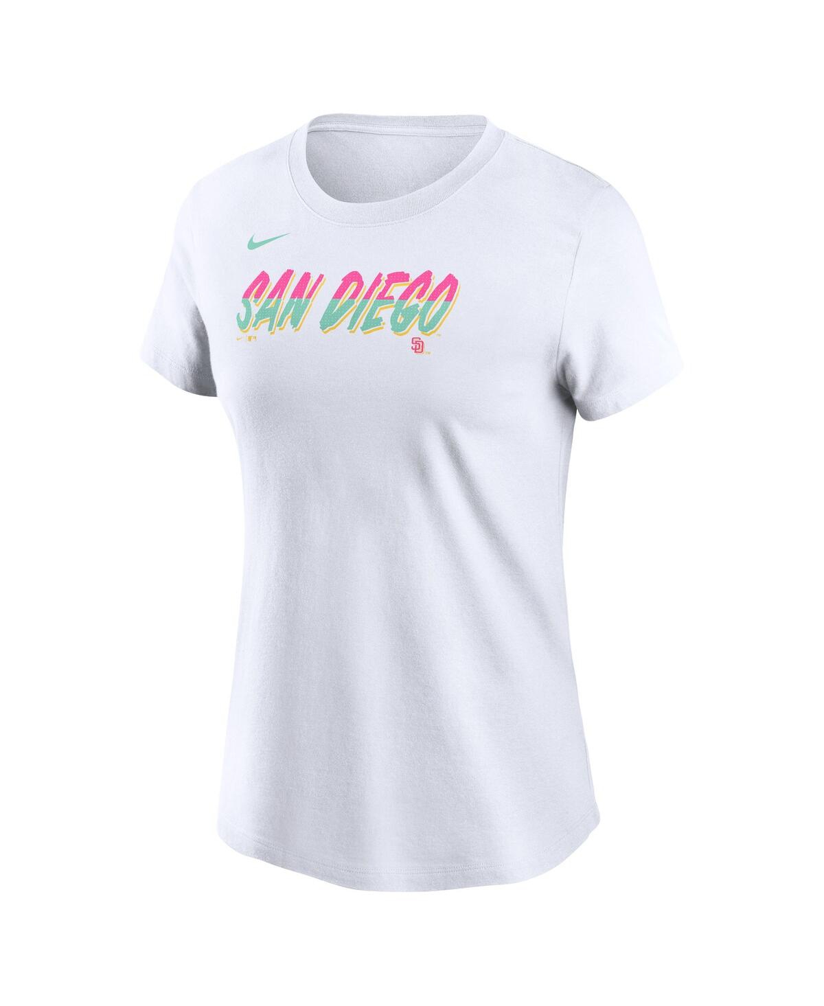 Nike San Diego Padres City Connect Wordmark  Women's Mlb T-shirt In White