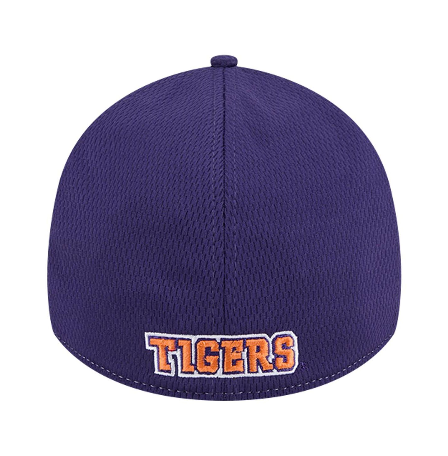 Мужская кепка New Era Heather Gray/Purple Clemson Tigers Two-Tone 39THIRTY Flex Hat — фото 2
