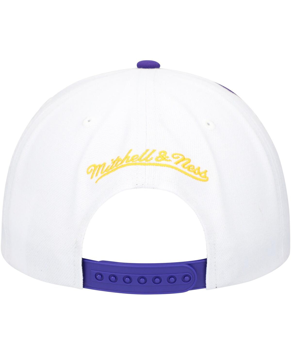 Mitchell & Ness Mitchell Ness Men's / Los Angeles Lakers Waverunner Snapback Hat In White,purple
