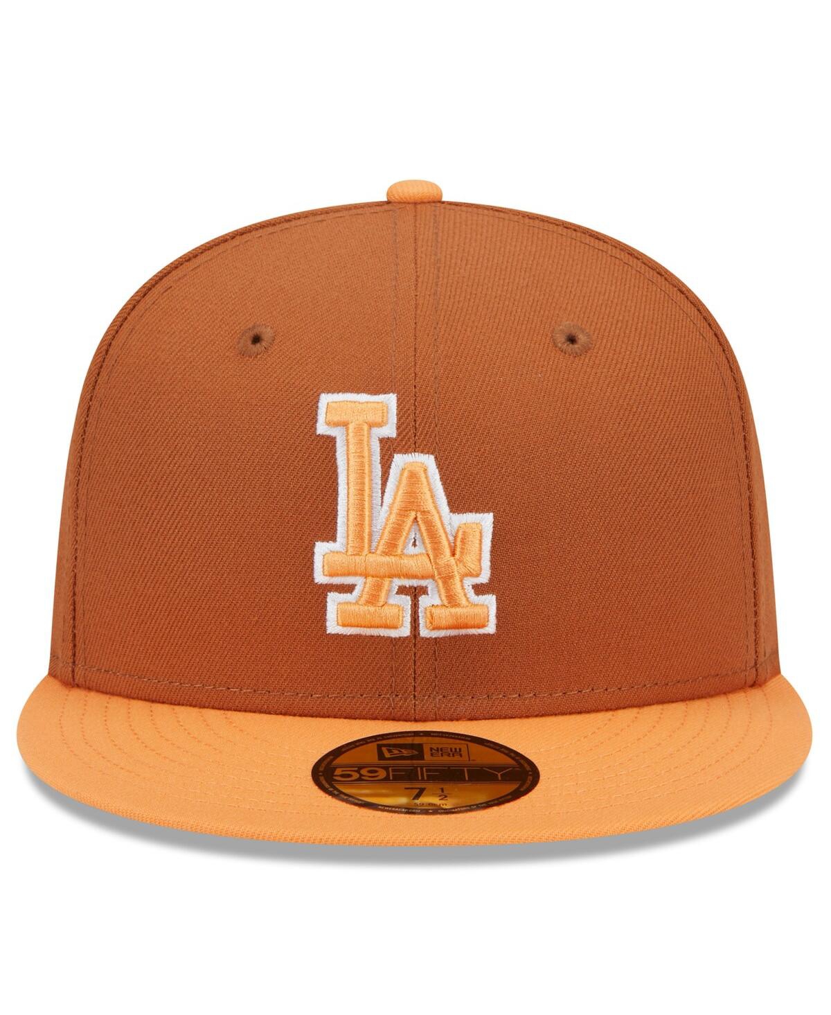 New Era Men's Brown/orange Los Angeles Dodgers Spring Color Basic Two-tone 59fifty Fitted Hat In Brown,orange