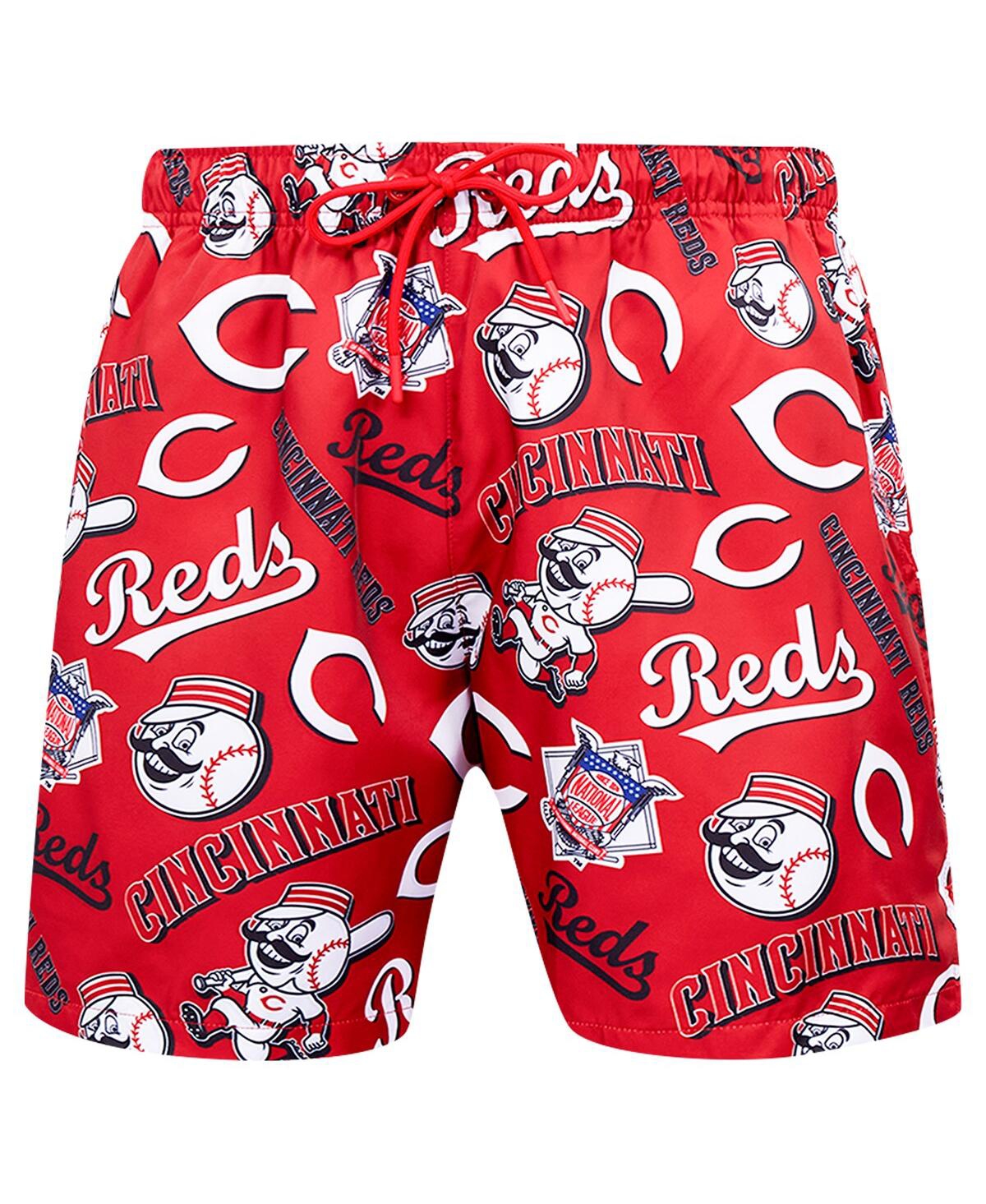 Pro Standard Men's Black Cincinnati Reds Toss Logo Woven Shorts In Black