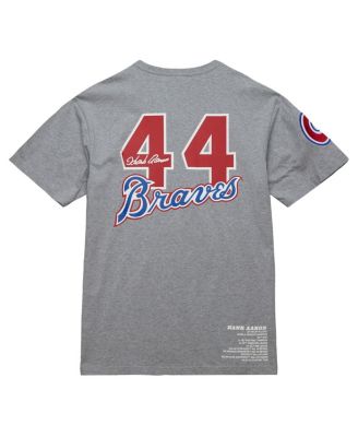 Men's Hank Aaron Heather Gray Atlanta Braves Cooperstown Collection Legends T-Shirt