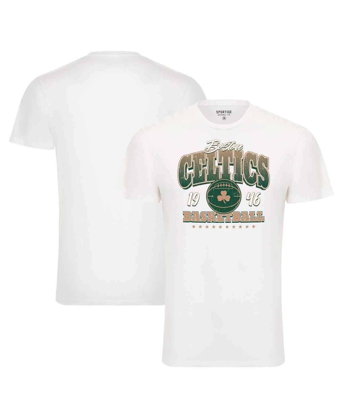 Men's and Women's White Boston Celtics Bingham Super Soft T-Shirt - White