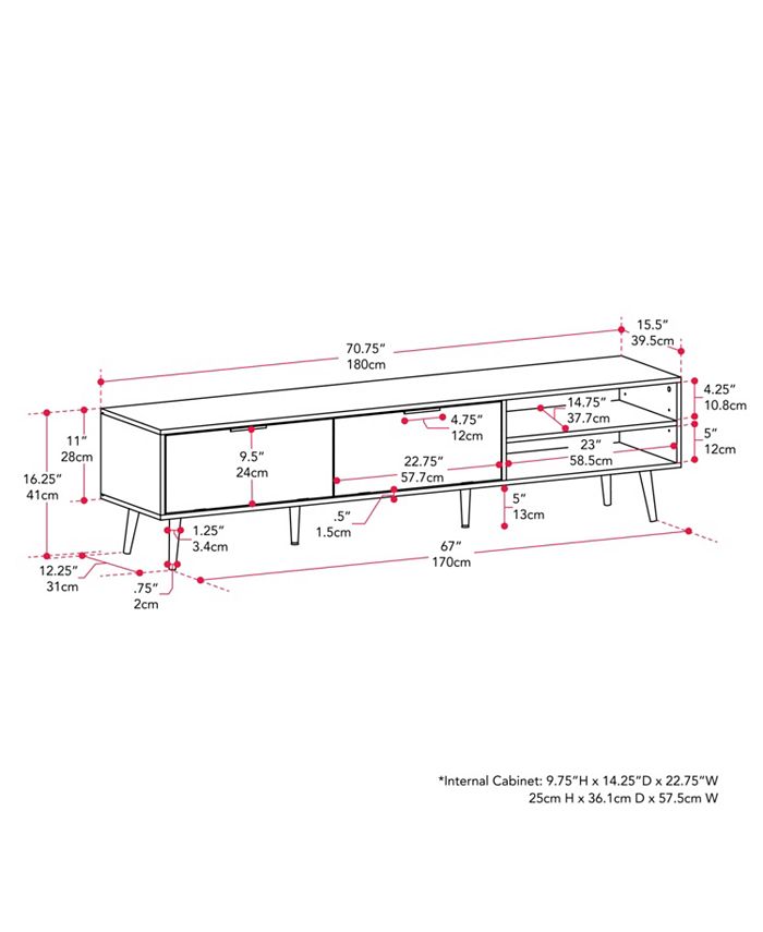 Amber & Emily TV Stand with Doors and Open Shelves for TVs up to 85" Macy's