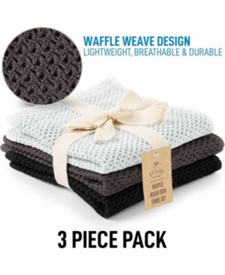 Reusable 100% Cotton Waffle Weave 3 Pc. Kitchen Towels