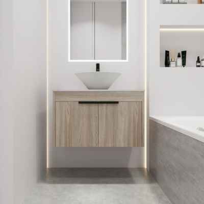 Streamdale 30" Modern Design Float Bathroom Vanity With Ceramic Basin Set