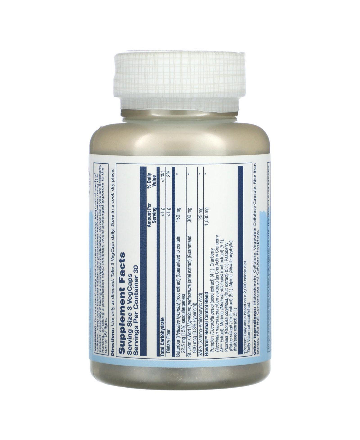 Solaray Extra Strength Bladder Formula Continence Max with Flowtrol - VegCaps - Assorted Pre-pack (See Table 9